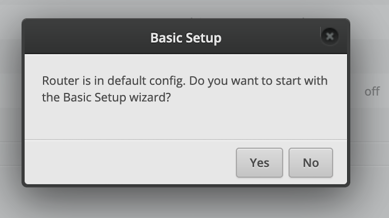ERX configuration prompt