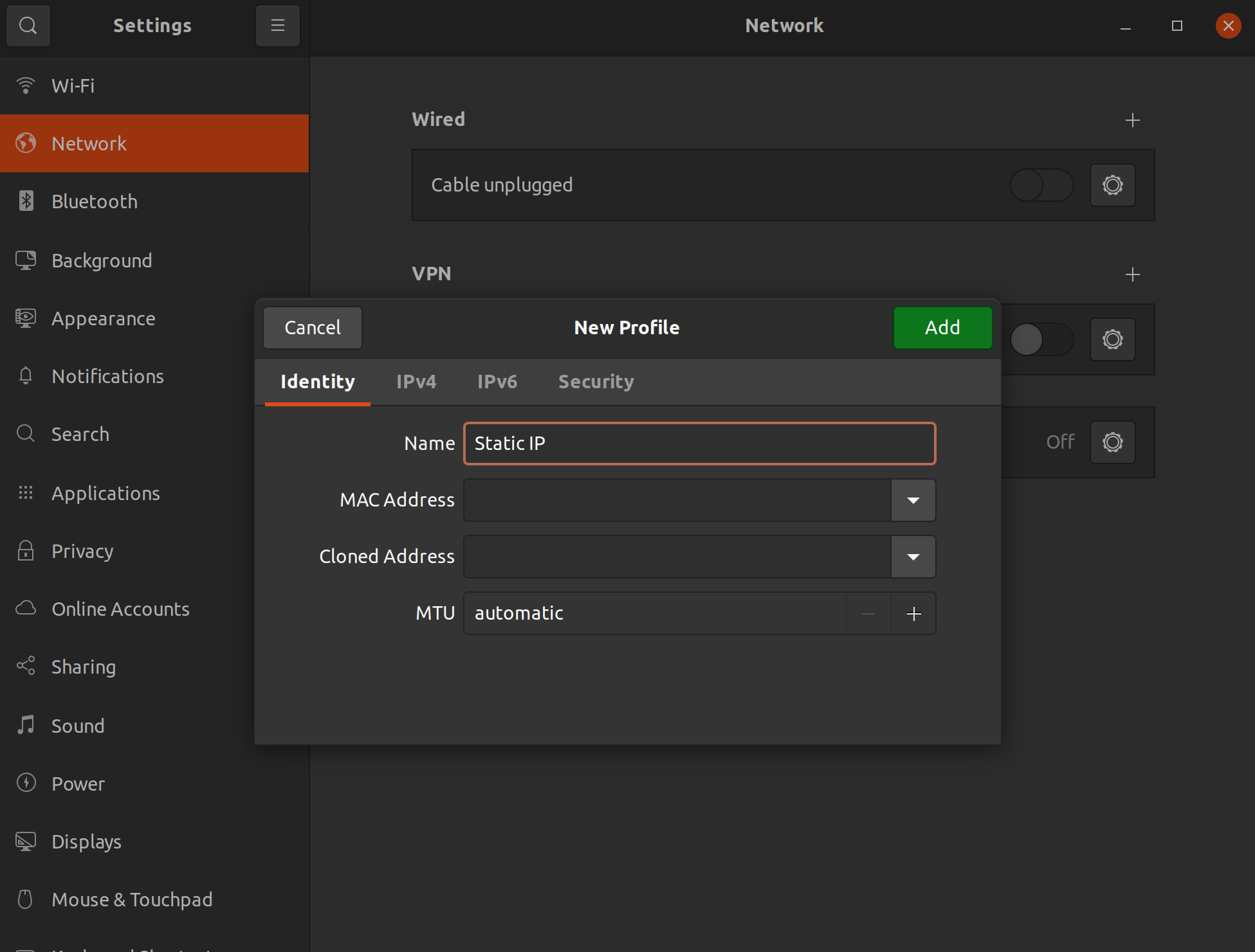 Ubuntu Network Settings 1