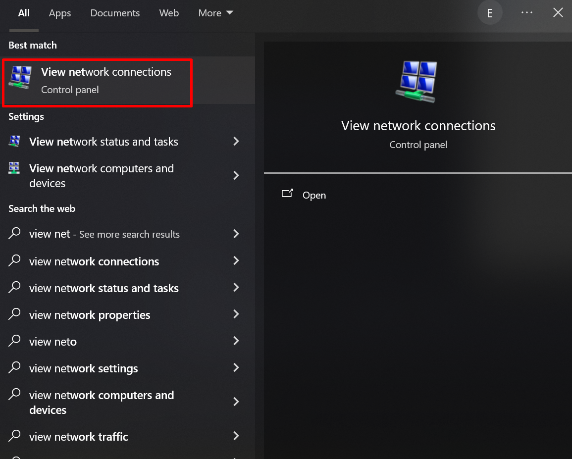Setting a static IP address on Windows - Step 1